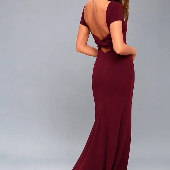 Endless Love Burgundy Backless Maxi Dress - Picture 3 of 10